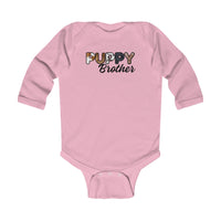 Thumbnail for Dog Brother Custom Bodysuit, Furry Letter Long Sleeve Infant Onesie for Pet Sibling, Baby Shower Gift,  Expecting Mom Gift, Family Pajamas