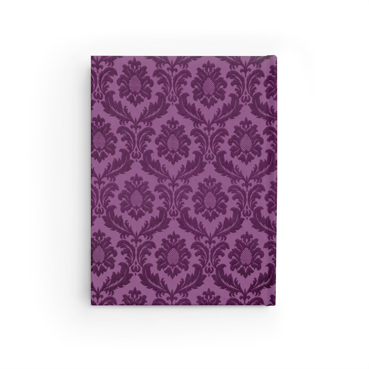 Purple Brocade and Leather Name Plate All-Over-Print Hardcover Journal, Matte with Lined or Blank Pages, Luxury Look Printed Cover