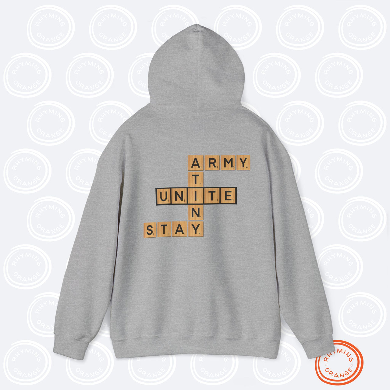 KPop Fans UNITE Hoodie, STAY Atiny Army Letter Tiles Hooded Sweatshirt, Stray Kids Ateez BTS Game Fan Merch