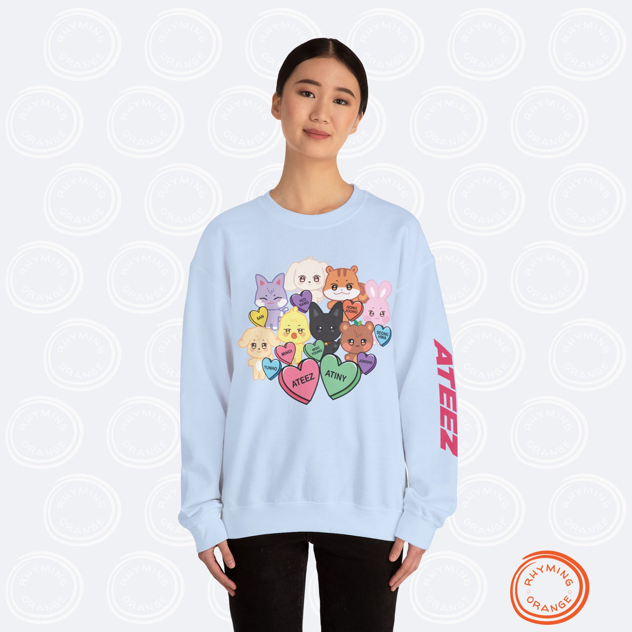 Aniteez Candy Hearts Sweatshirt, ATEEZ Valentine's Unisex Shirt, KPop Merch Hongjoong San Mingi Wooyoung Yunho Jongho Seonghwa Yeosang