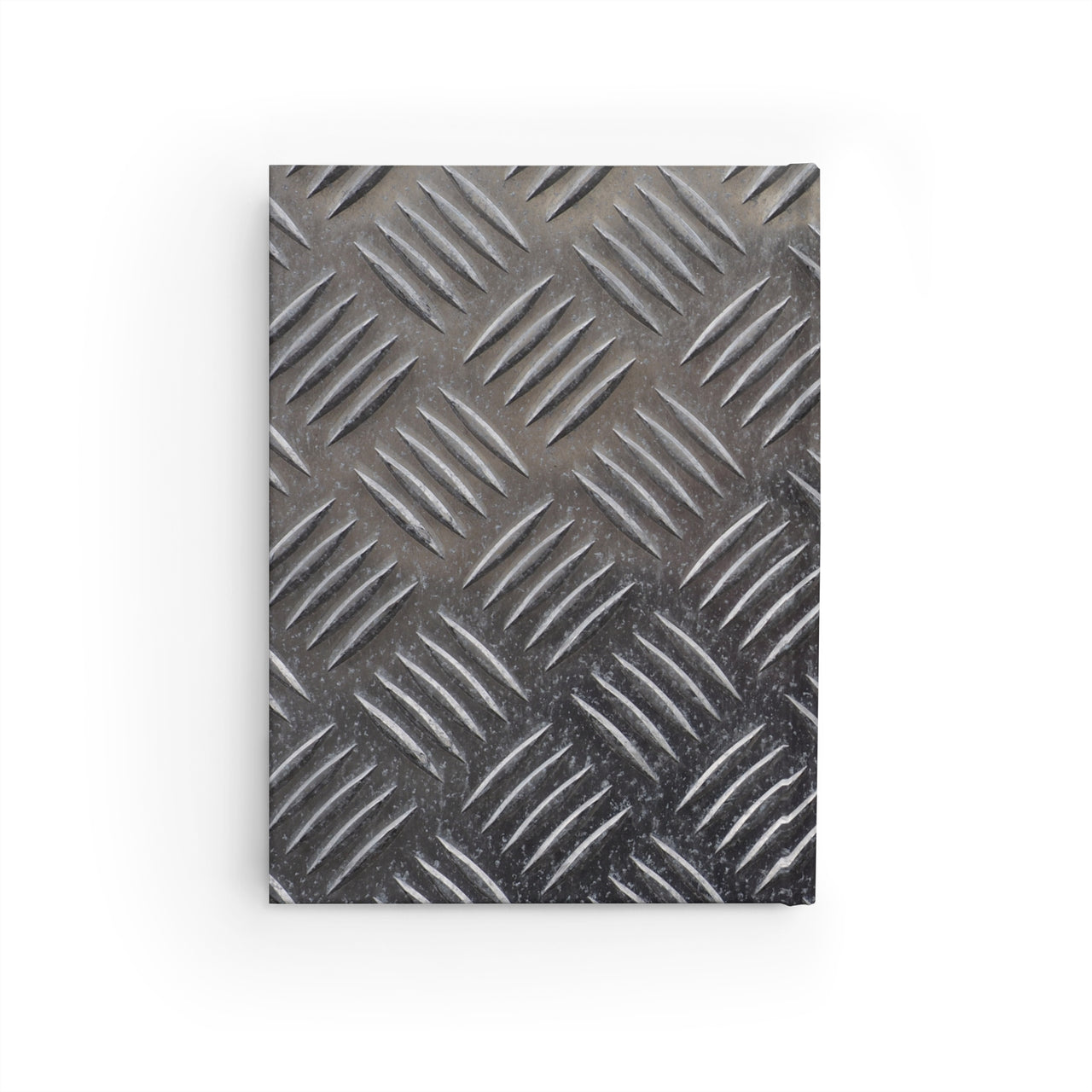 Metal and Leather Name Plate All-Over-Print Hardcover Journal Matte with Lined or Blank Pages, Luxury Look Printed Cover