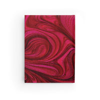 Thumbnail for Scarlet and Leather Name Plate All-Over-Print Hardcover Journal, Matte with Lined or Blank Pages, Luxury Gothic Printed Cover