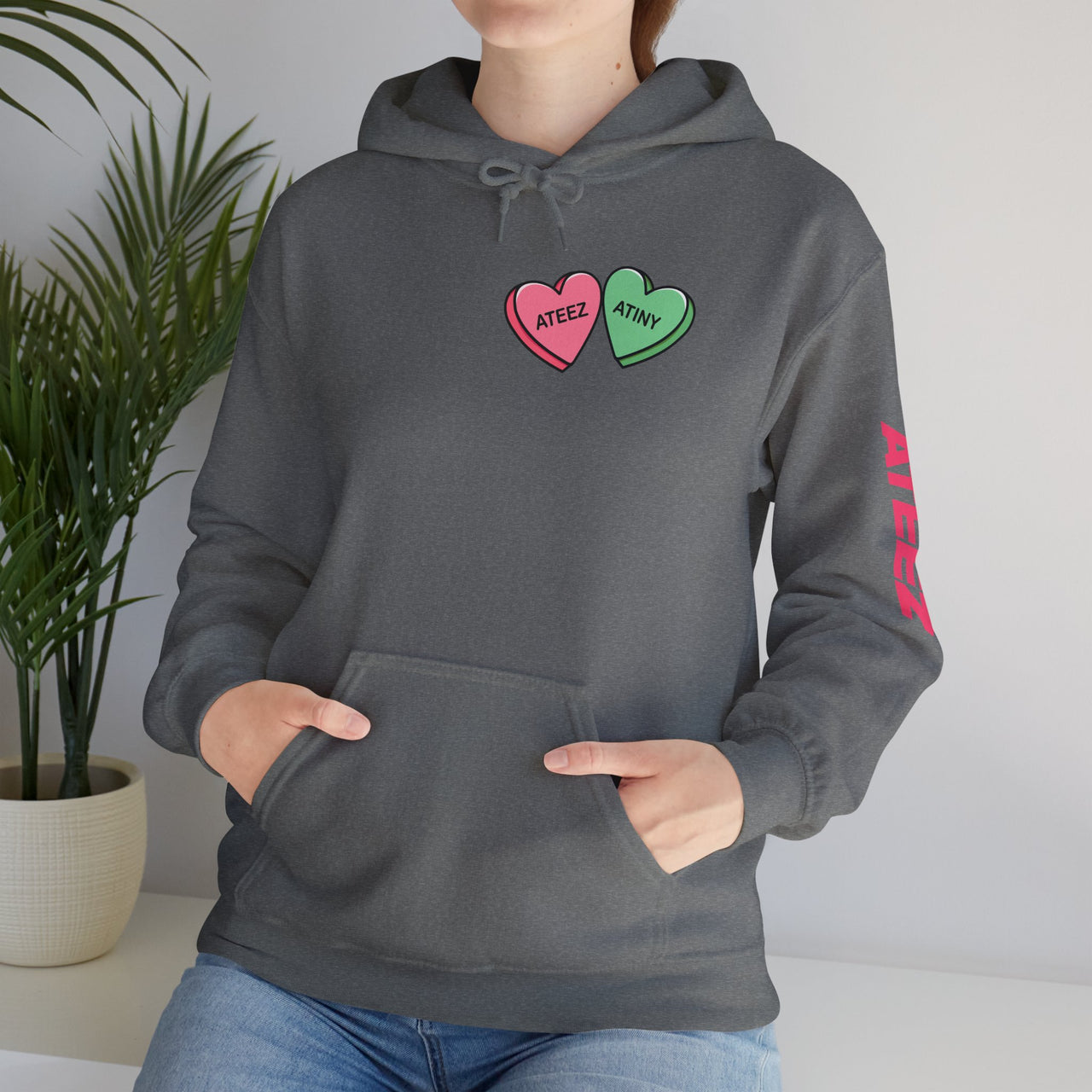 Aniteez Candy Hearts Hoodie, ATEEZ Valentine's Unisex Hooded Sweatshirt, KPop Merch Shirt