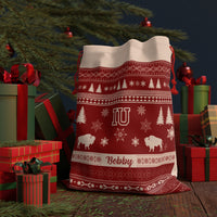 Thumbnail for Personalized Indiana University Hoosiers Inspired Sweater Print Giant Santa Sack, Custom IU Gift Bag