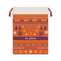 Thumbnail for Personalized Clemson University Tigers Inspired Sweater Print Orange Giant Santa Sack Gift Bag