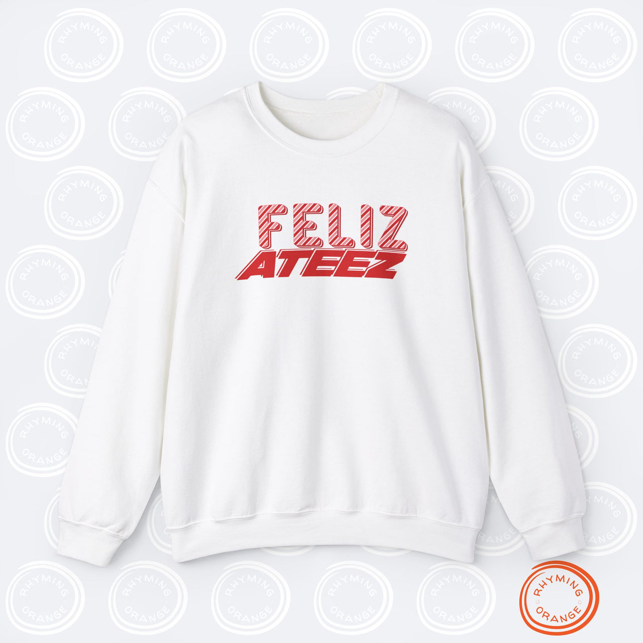 Ateez Holiday Sweatshirt, "Feliz Ateez" Christmas Unisex Sweatshirt