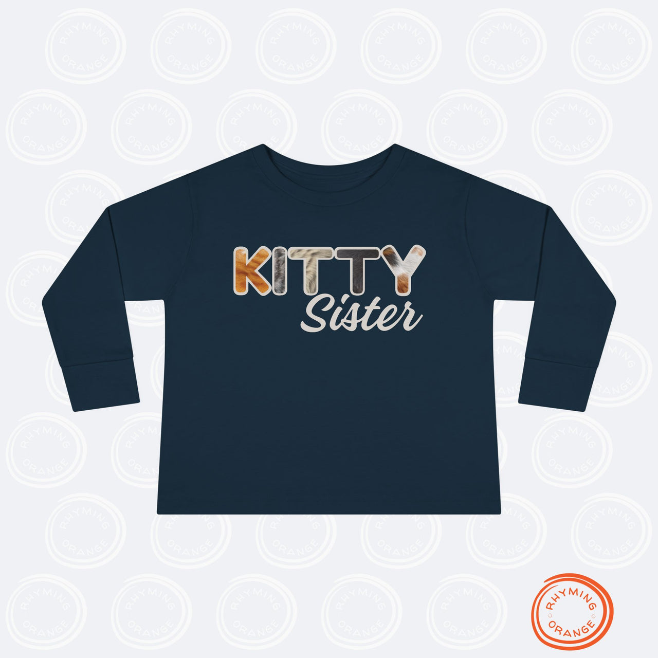 Cat Sister Toddler Tee, Long Sleeve Furry Letter Custom Tshirt Pet Sibling, Kitty Surprise Birthday Gift, Expecting Mom Gift, Family Pajamas