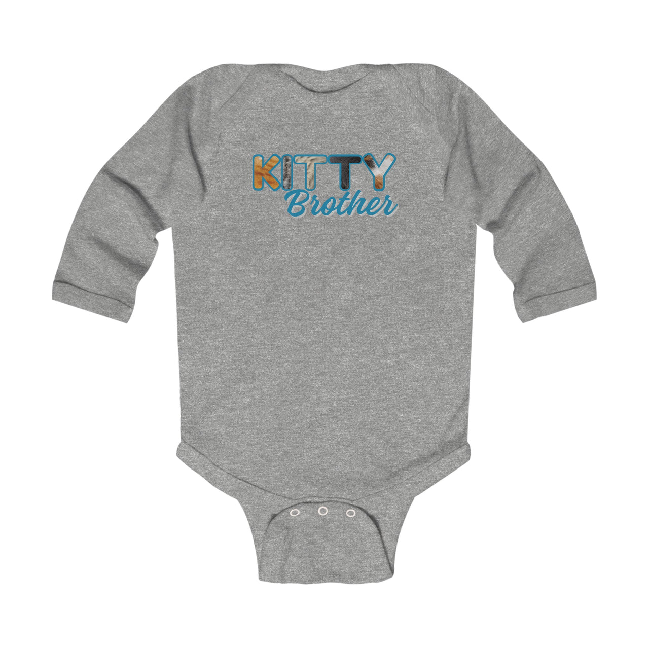 Long Sleeve Infant Bodysuit for Cat Brother or Sister, Furry Letter Custom Onesie for Pet Sibling, Baby Shower Gift, New Baby Gift, Mom Gift