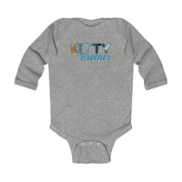 Thumbnail for Long Sleeve Infant Bodysuit for Cat Brother or Sister, Furry Letter Custom Onesie for Pet Sibling, Baby Shower Gift, New Baby Gift, Mom Gift