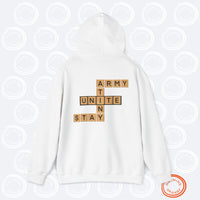 Thumbnail for KPop Fans UNITE Hoodie, STAY Atiny Army Letter Tiles Hooded Sweatshirt, Stray Kids Ateez BTS Game Fan Merch