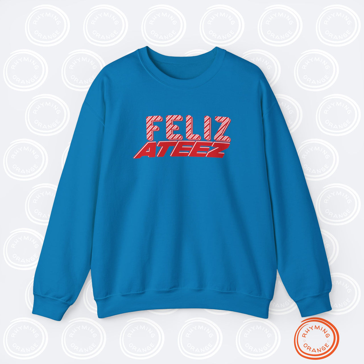 Ateez Holiday Sweatshirt, "Feliz Ateez" Christmas Unisex Sweatshirt