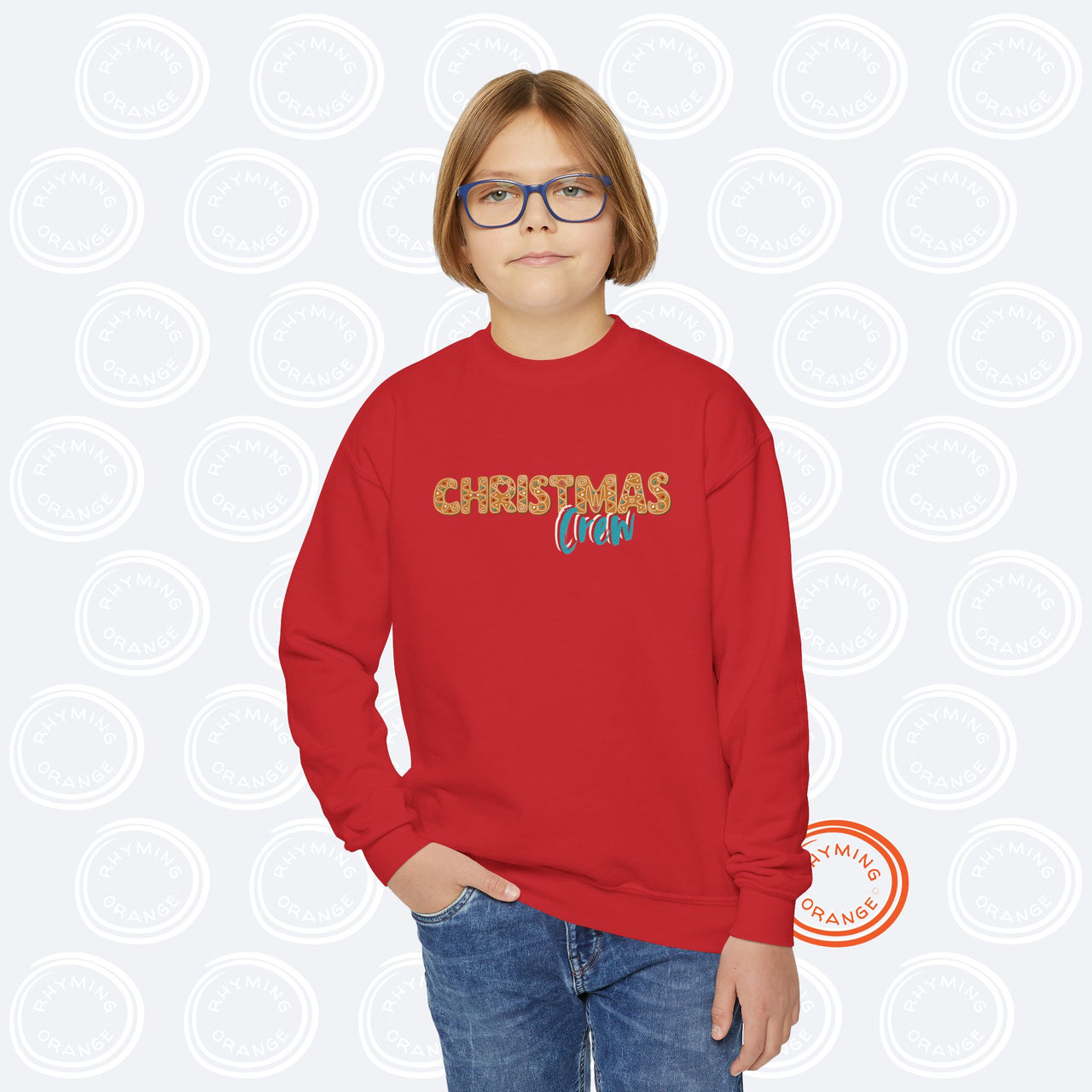 Personalized Christmas Crew Gingerbread Youth Sweatshirt, Custom Holidays Kids Sweatshirt, Family Matching Outfits, Christmas Shirt Pajamas