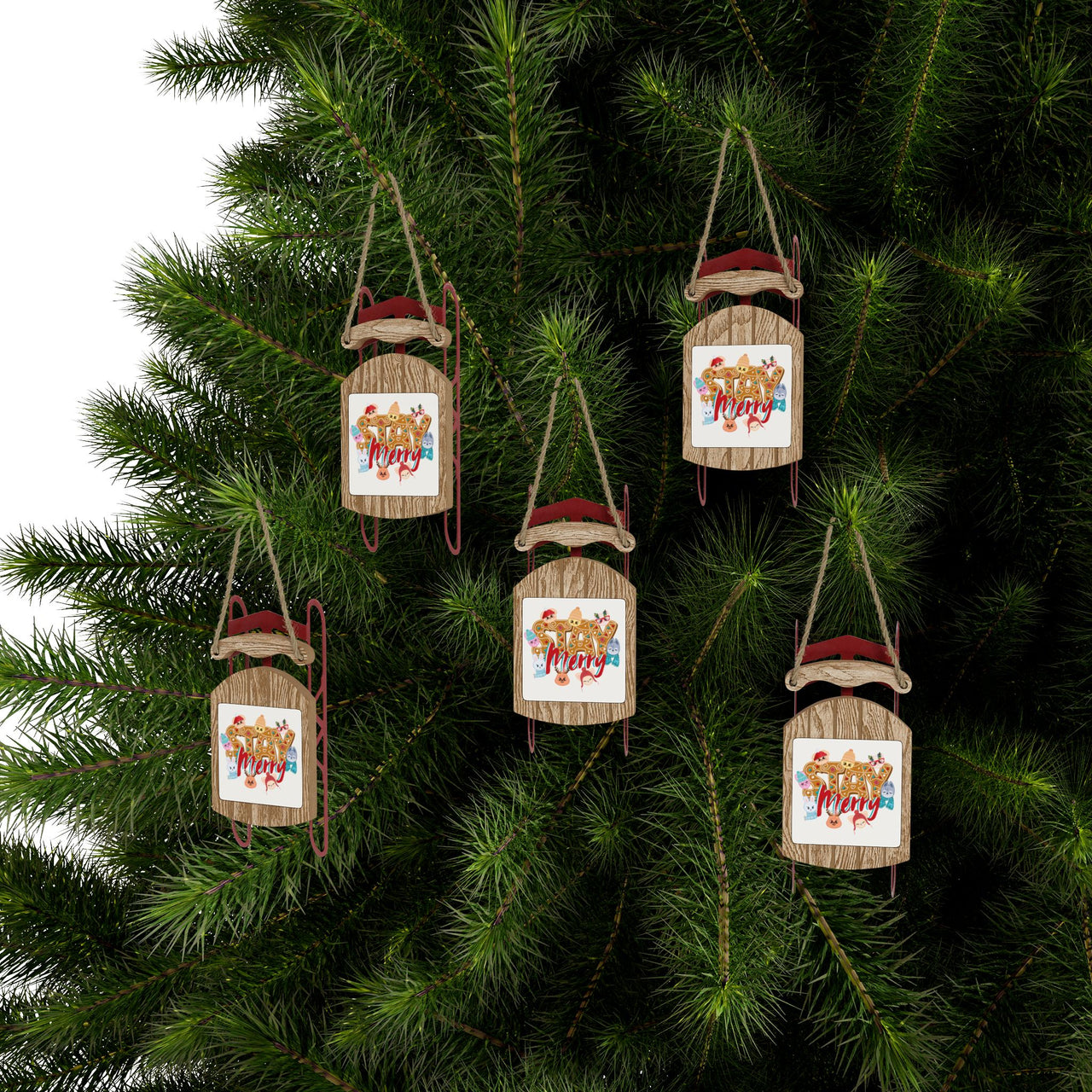 Stray Kids STAY Merry Custom Sled Ornaments, Personalized SKZoo Ornament, StrayKids Bulk Ornaments (1, 5, 10, or 20 pcs)