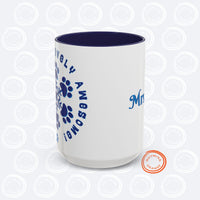 Thumbnail for You're PAW-sitively Awesome Navy Accent Coffee Mug (15oz), Teacher Staff Team Colleague Appreciation Pet Cup Holiday Christmas Winter Gift