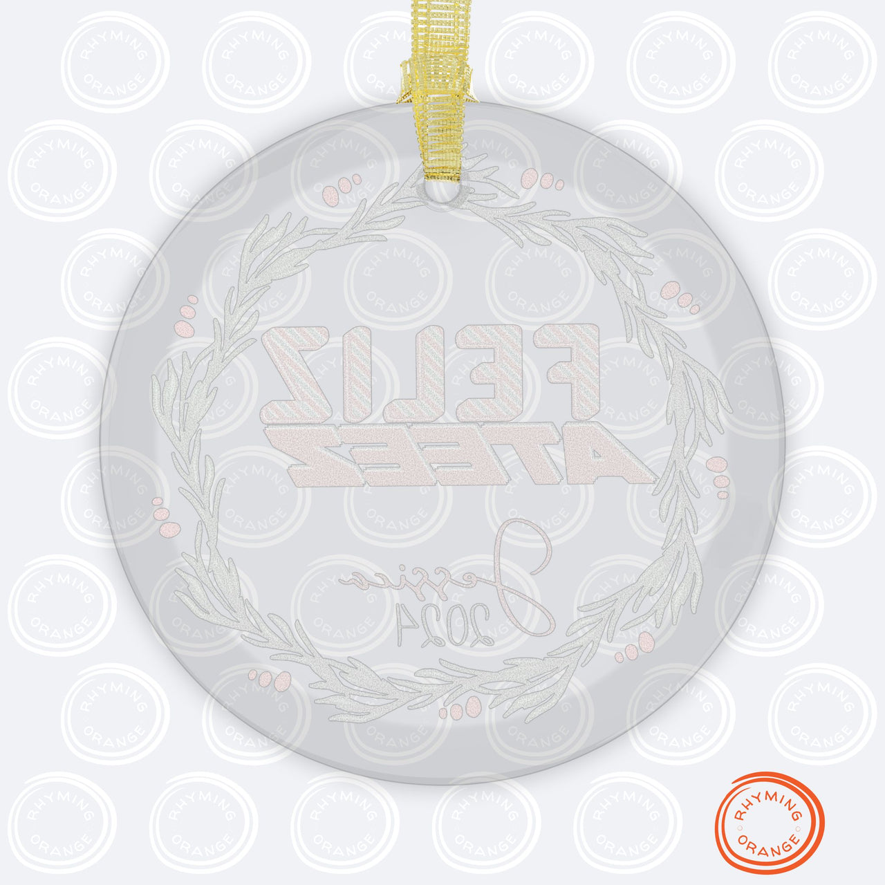 Personalized Ateez Glass Holiday Ornament, "Feliz Ateez" Custom 2024 Design Christmas Ornament, Ateez Atiny Holiday Merch