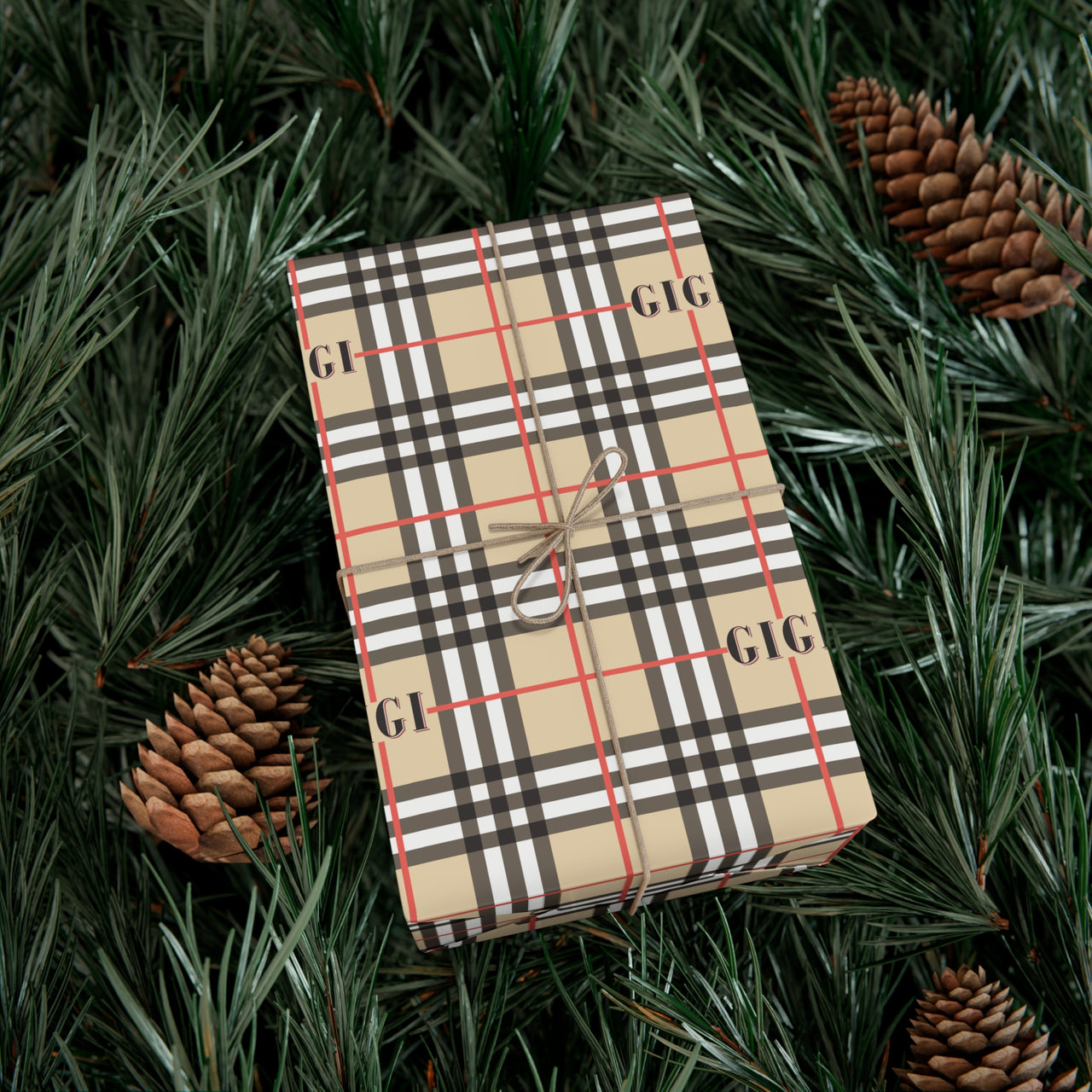 Personalized Classic British Plaid Gift Wrap Paper | Custom Elegant Wrapping Paper with a Timeless Checkered Pattern