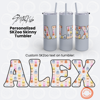 Thumbnail for Personalized Stray Kids SKZoo Letters SKinny Tumbler, SKZ 20oz Custom Mug with Lid and Straw, StrayKids KPop Merch Bbokari BangChan Leebit