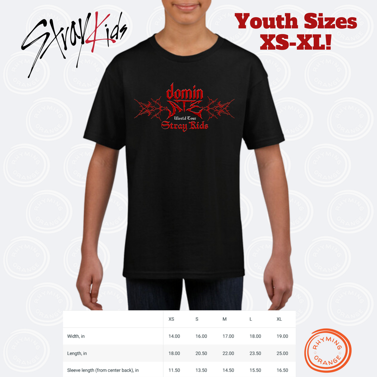 Stray Kids DominATE World Tour YOUTH Tee, SKZ Concert Unisex Softstyle Kids T-Shirt Merch, BangChan Felix Hyunjin Changbin KPop Shirt