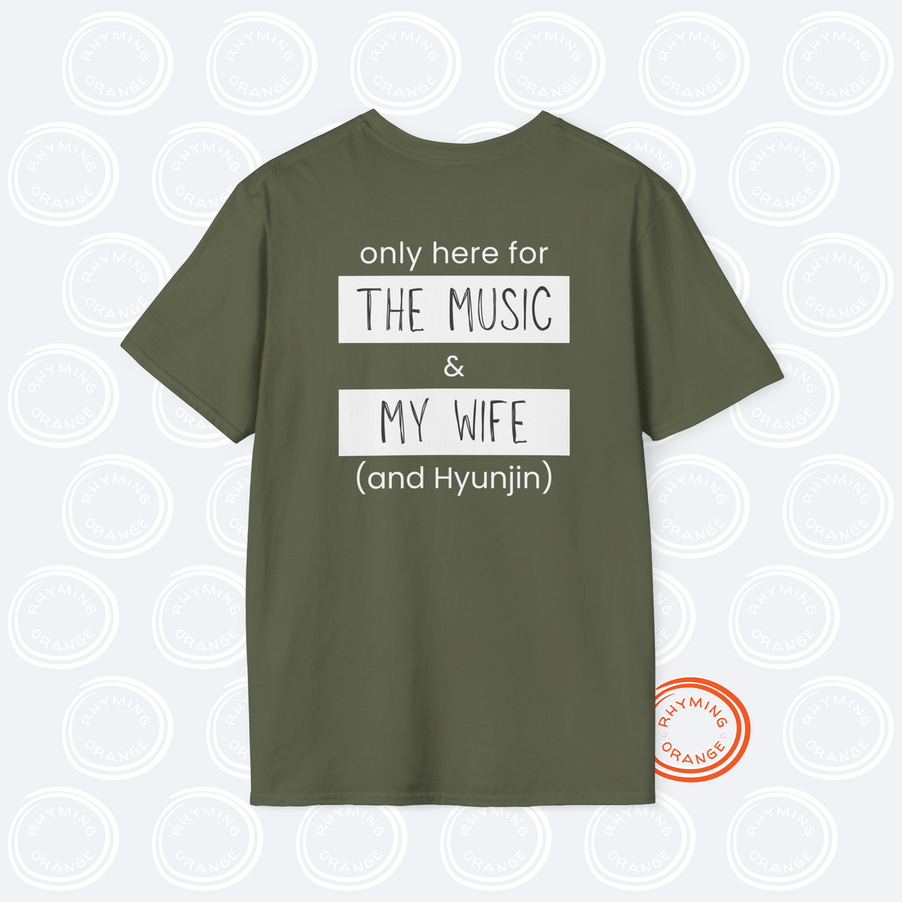 Stray Kids "Only here for the music, my wife, and ... [SKZ bias]" Unisex SoftStyle T-Shirt, Husband Wife StrayKids DominATE Concert Tee