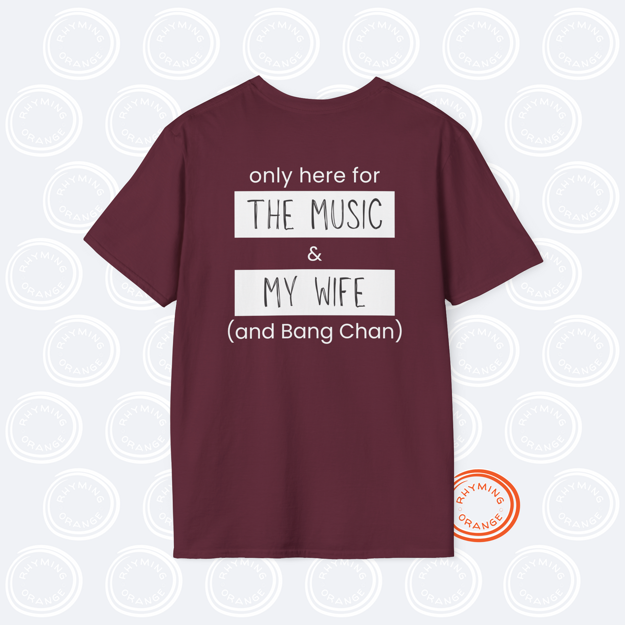 Stray Kids "Only here for the music, my wife, and ... [SKZ bias]" Unisex SoftStyle T-Shirt, Husband Wife StrayKids DominATE Concert Tee