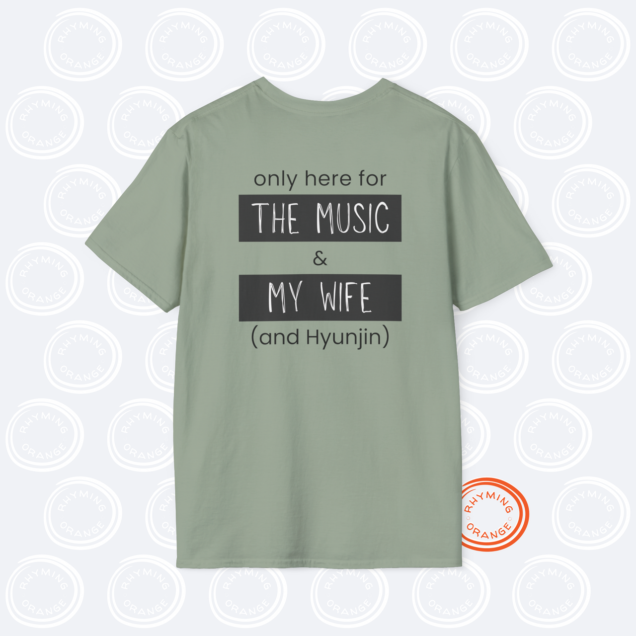 Stray Kids "Only here for the music, my wife, and ... [SKZ bias]" Unisex SoftStyle T-Shirt, Husband Wife StrayKids DominATE Concert Tee