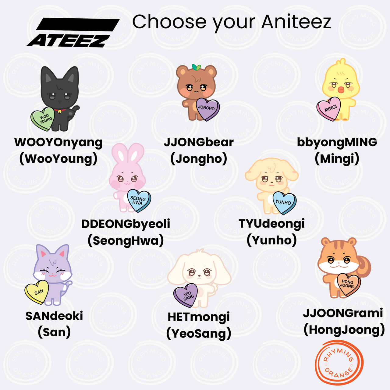 Personalized Aniteez Candy Hearts YOUTH Hoodie, ATEEZ Custom Valentine's Unisex Kids Sweatshirt, KPop Children's Merch