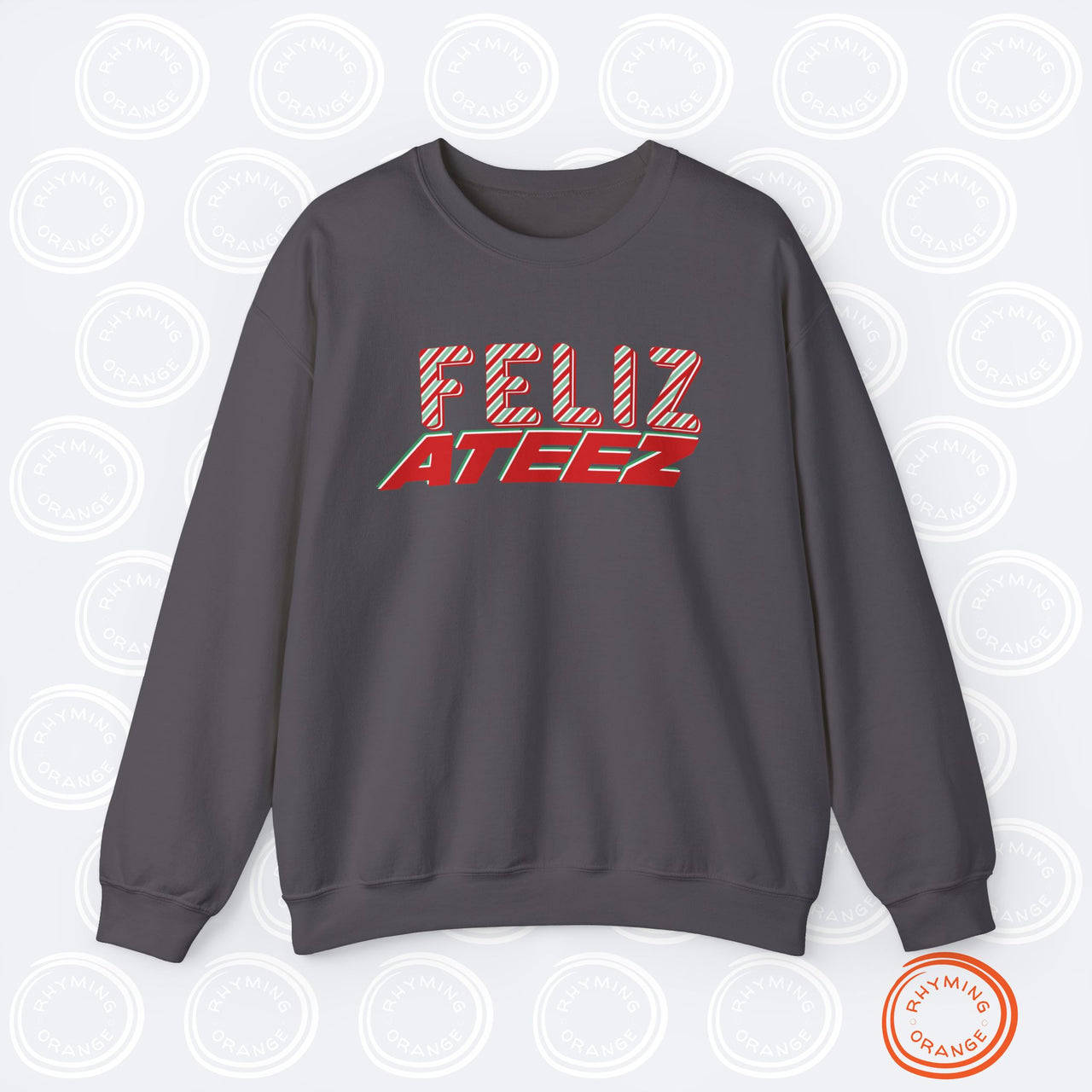 Ateez Holiday Sweatshirt, "Feliz Ateez" Christmas Unisex Sweatshirt