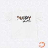 Thumbnail for Dog Sister Toddler Tee, Furry Letter Custom Tshirt Pet Sibling, Birthday or Baby Shower Gift, Girl Dog Shirt, Kid Dog Shirt, Family Pajamas