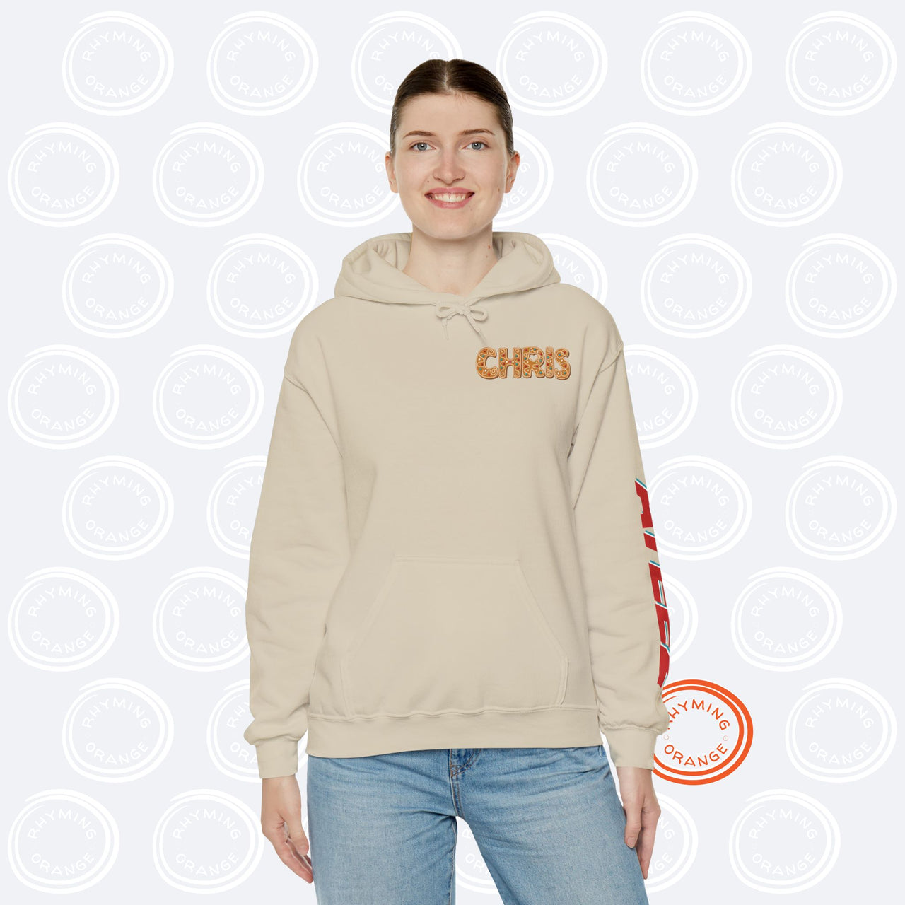 Personalized Aniteez "Feliz Ateez" Holiday Hoodie, Ateez Gingerbread Christmas Hooded Sweatshirt