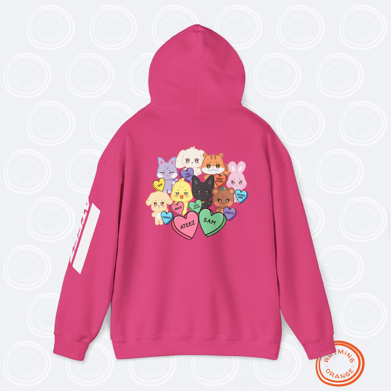 Personalized Aniteez Candy Hearts Hoodie, ATEEZ Custom Valentine's Unisex Sweatshirt, ATZ KPop Merch