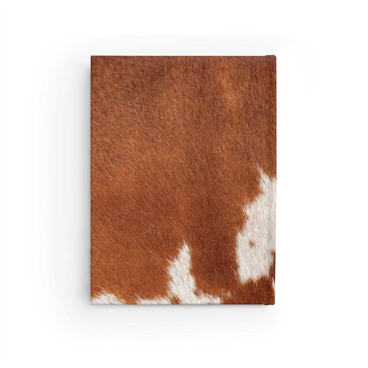 Cow Print and Leather Name Plate All-Over-Print Hardcover Journal, Matte with Lined or Blank Pages, Luxury Look Printed Cover