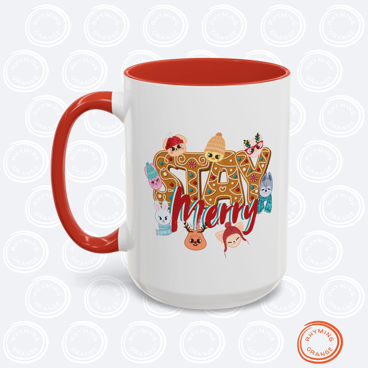 Stray Kids SKZoo Holiday Mug, 11oz 15oz STAY Merry Gingerbread Accent Mug, StrayKids Quokka Bbokari Bang Chan Lee Know Felix Changbin Merch