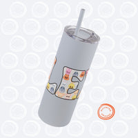 Thumbnail for Personalized Stray Kids SKZoo Letters SKinny Tumbler, SKZ 20oz Custom Mug with Lid and Straw, StrayKids KPop Merch Bbokari BangChan Leebit