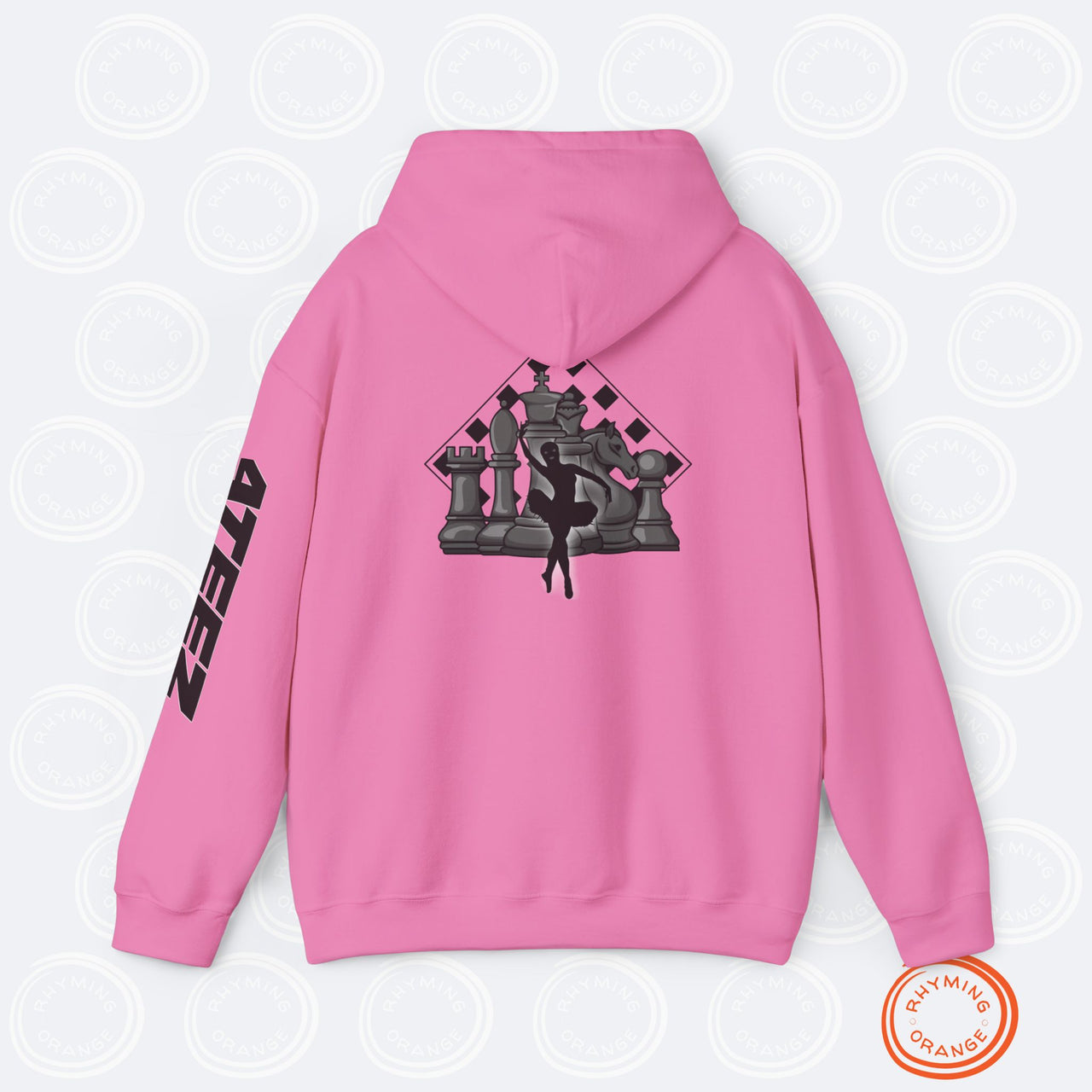 ATEEZ "Ice on My Teeth" Hoodie, Music Video-inspired Unisex Heavy Blend Hooded Sweatshirt, Atiny KPop Merch, Chess & Masked Ballerina Design