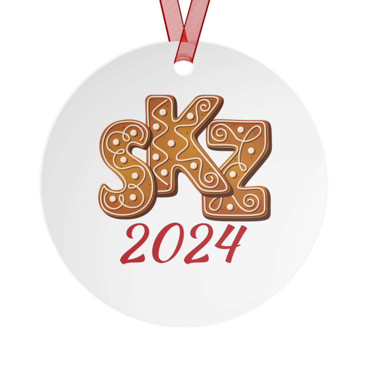 3Racha Holiday Metal Ornament, Stray Kids "Look Good & Tasty" 2024 Ornament, SKZ KPop Merch StrayKids Changbin Bangchan Han Jisung Bang Chan