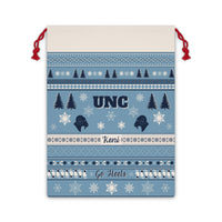 Thumbnail for Personalized UNC Sweater Print Giant Santa Sack | Custom University of North Carolina Tar Heel Gift Bag