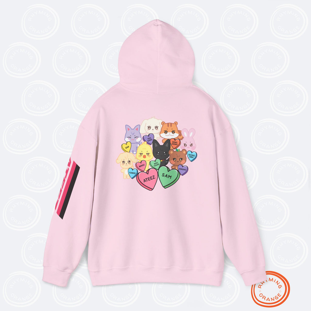 Personalized Aniteez Candy Hearts Hoodie, ATEEZ Custom Valentine's Unisex Sweatshirt, ATZ KPop Merch