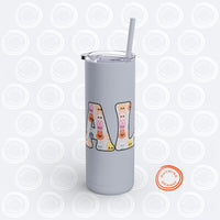 Thumbnail for Personalized Stray Kids SKZoo Letters SKinny Tumbler, SKZ 20oz Custom Mug with Lid and Straw, StrayKids KPop Merch Bbokari BangChan Leebit