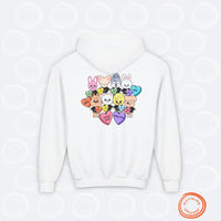 Thumbnail for Personalized SKZoo Candy Hearts YOUTH Hoodie, Stray Kids Custom Valentine's Unisex Kids Sweatshirt, StrayKids SKZ KPop Children's Merch