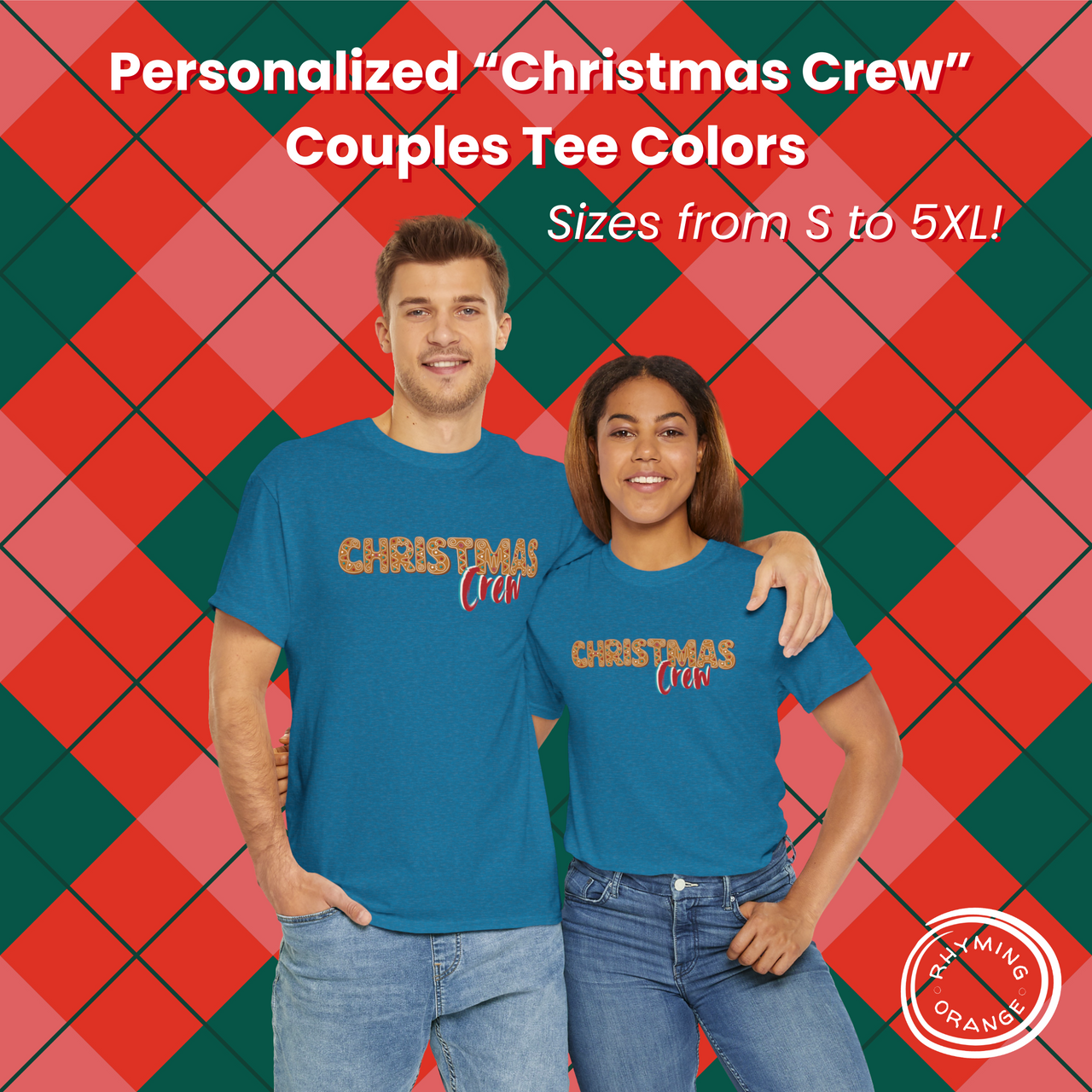 Personalized Christmas Crew Gingerbread Couples Tees, Custom Holidays Couple Tshirts, Matching Outfits Adult Shirt, Pair Pajamas PJs