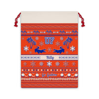 Thumbnail for Personalized Go Gators Florida Christmas Sweater Print Santa Sack Gift Bag