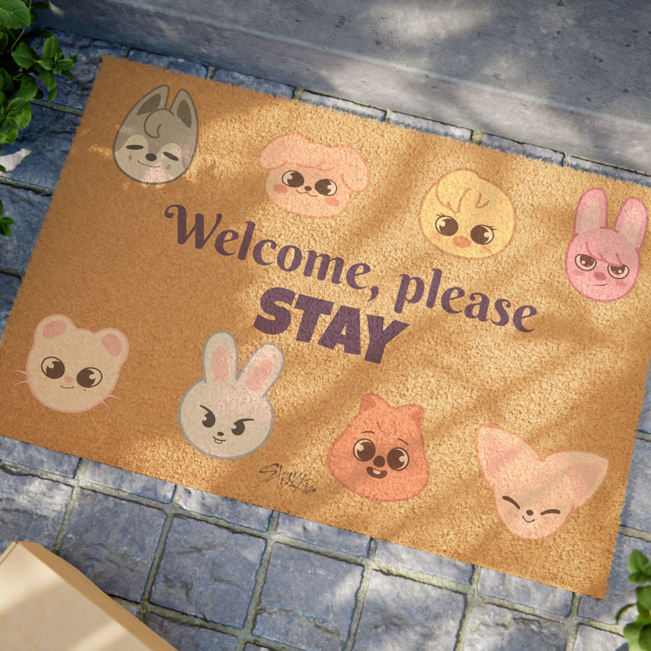 Stray Kids SKZoo Welcome Mat, SKZ Doormat, StrayKids Outdoor Rug and Front Door Mat, Bbokari Gift, StrayKids Merch, KPop Merch, Unique Gift