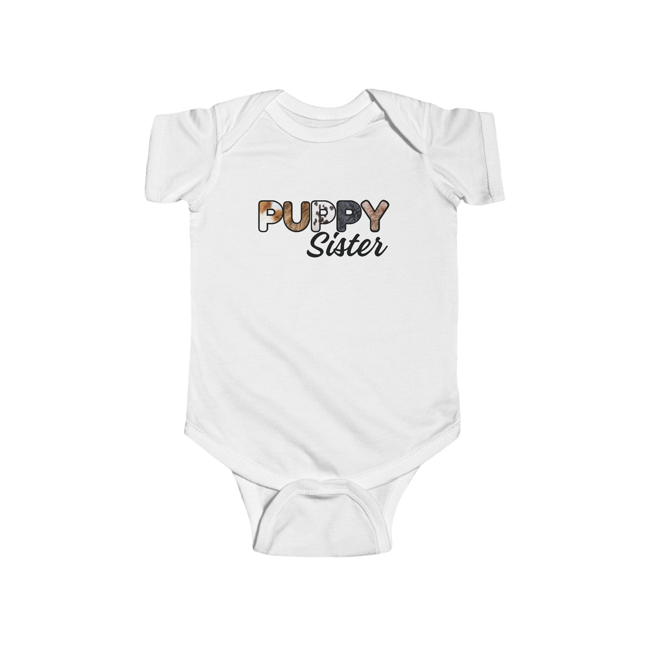 Personalized Dog Sister Infant Bodysuit, Furry Letter Custom Onesie for Pet Sibling, Baby Shower Gift, New Baby Gift, Expecting Mom Gift