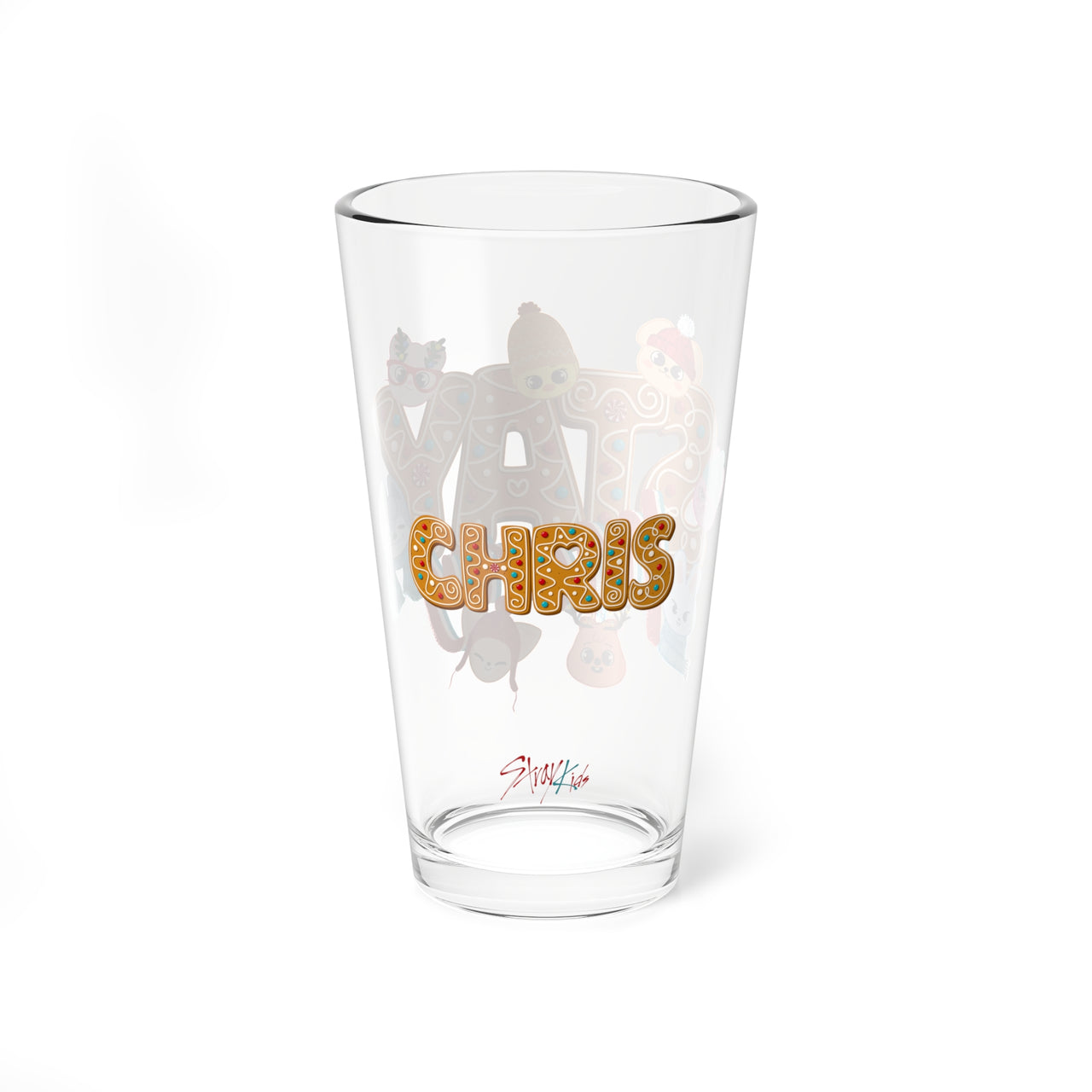 Personalized Stray Kids SKZoo Holiday Pint Glass, Custom SKZ STAY Merry Gingerbread 16 oz Mixer, StrayKids Quokka Bbokari BangChan Merch