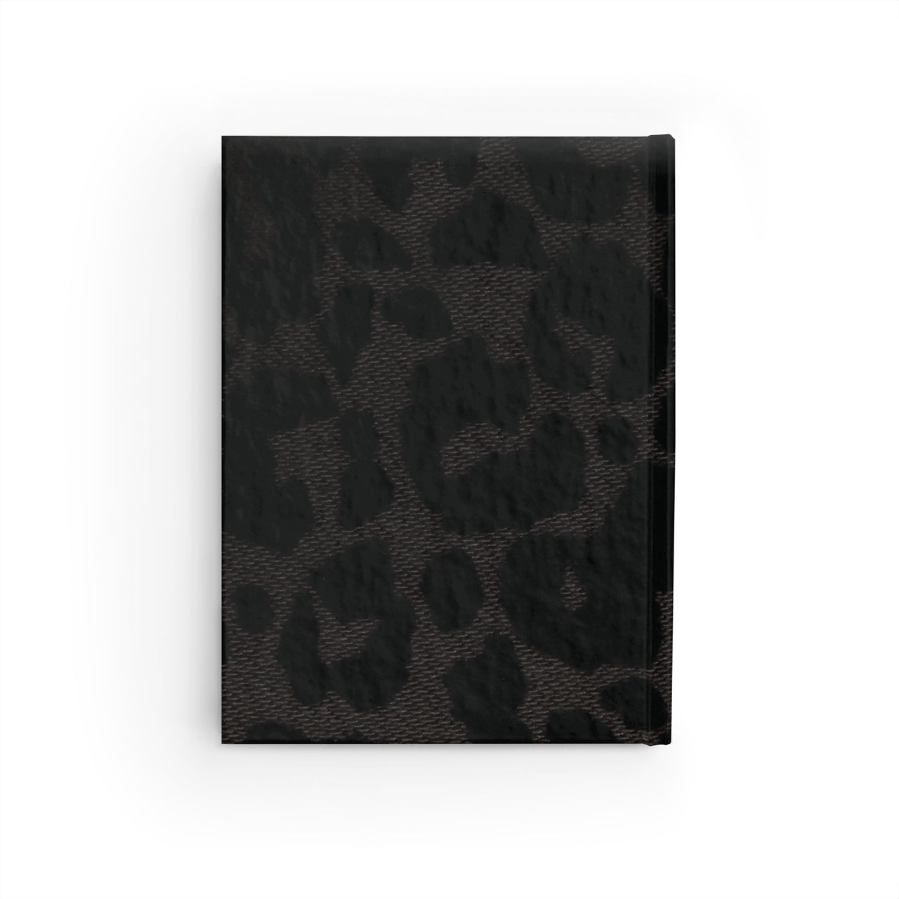 Black Velvet Cheetah and Leather Name Plate All-Over-Print Hardcover Journal, Matte with Lined or Blank Pages, Luxury Look Printed Cover