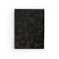 Thumbnail for Black Velvet Cheetah and Leather Name Plate All-Over-Print Hardcover Journal, Matte with Lined or Blank Pages, Luxury Look Printed Cover