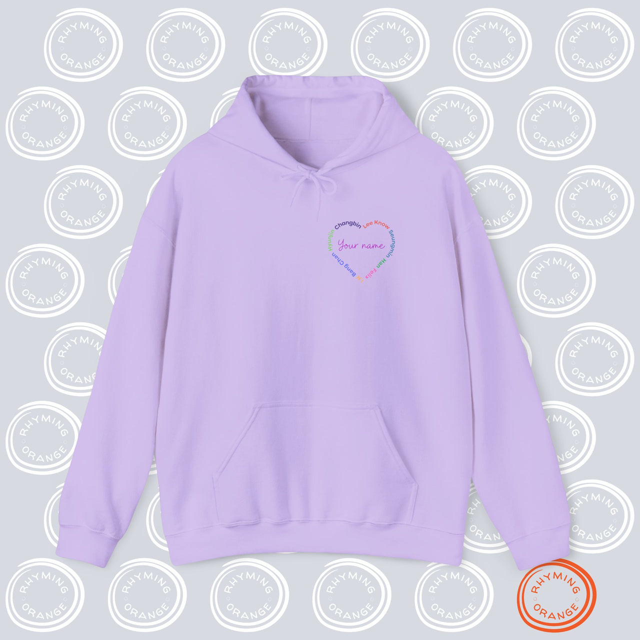 PERSONALIZED Stray Kids Fan Unique Swirl Heart Unisex hoodie sweatshirt front name design, SKZ fan gift, Kpop gift, hooded sweatshirt