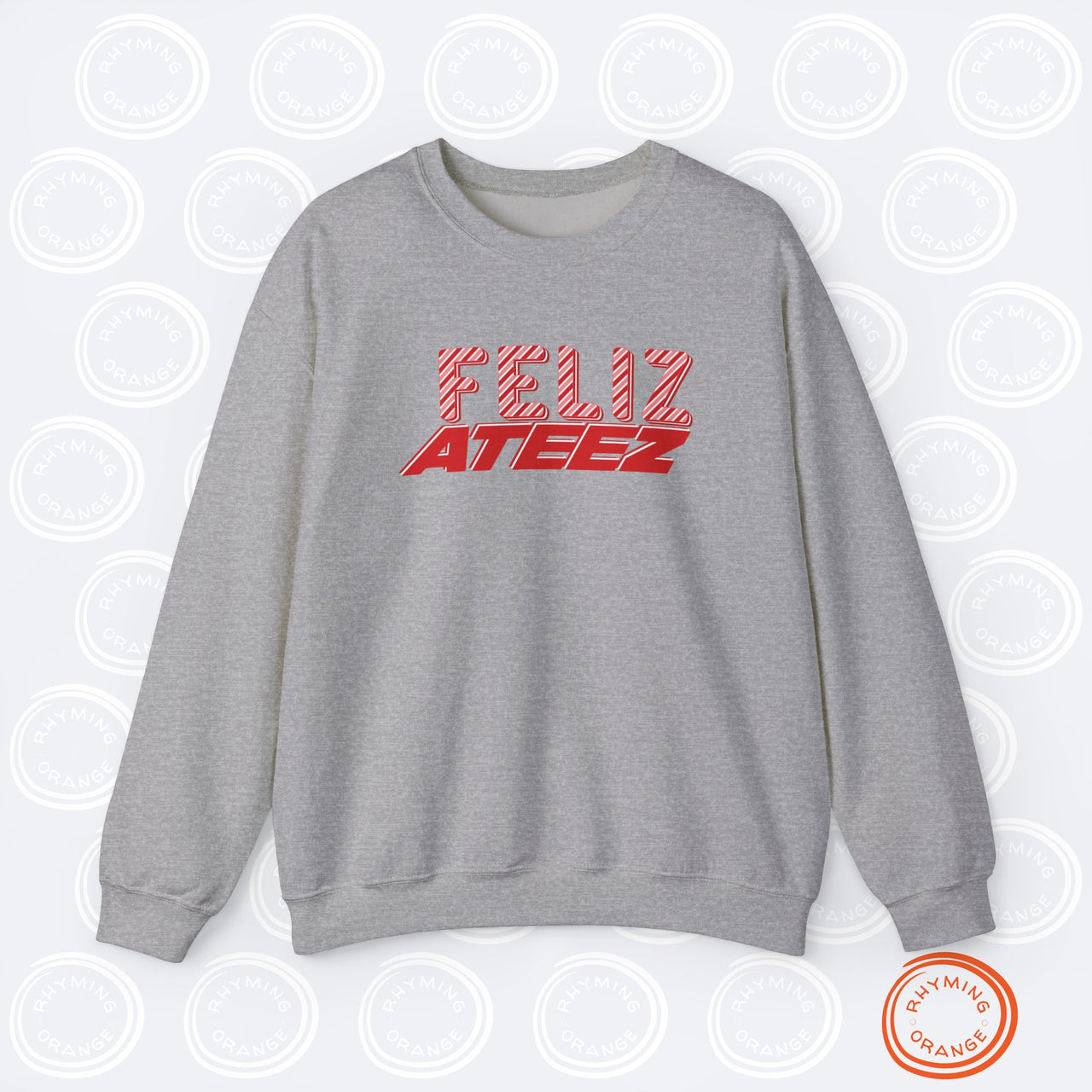 Ateez Holiday Sweatshirt, "Feliz Ateez" Christmas Unisex Sweatshirt