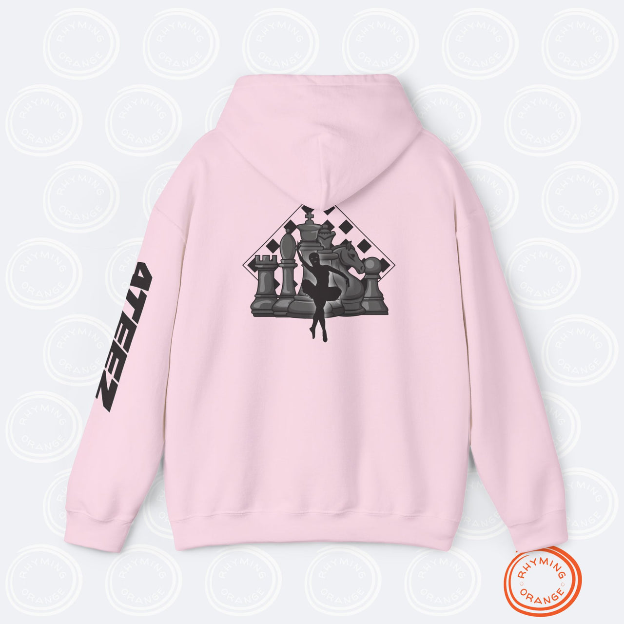 ATEEZ "Ice on My Teeth" Hoodie, Music Video-inspired Unisex Heavy Blend Hooded Sweatshirt, Atiny KPop Merch, Chess & Masked Ballerina Design