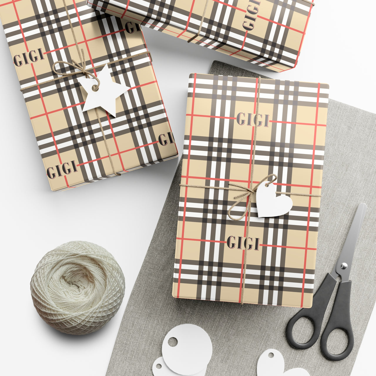 Personalized Classic British Plaid Gift Wrap Paper | Custom Elegant Wrapping Paper with a Timeless Checkered Pattern